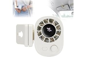 ANYSENT Car Clip on Fan with LED Display,2025 New 100 Speeds Portable Rechargeable Personal Fan,360° Rotation Car Seat Cooling Fans,Strong Clamp Adjustable Small Fans (2, White)