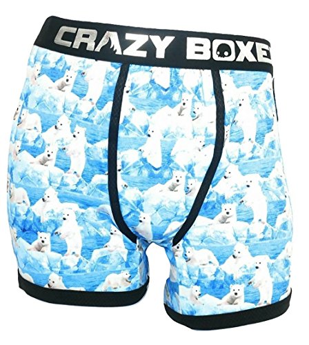 Crazy Boxer Winter Collection Polar Bear Underwear Boxer Briefs (Medium)