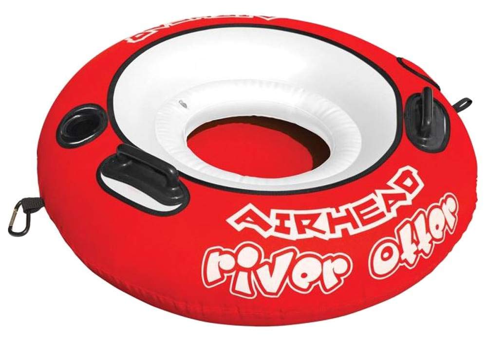 Photo 1 of AIRHEAD RIVER OTTER Deluxe Tube, 1 Person Lake Float and River Tube for Floating, Red