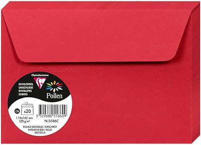 Clairefontaine 5586C Pack 20 Self-Adhesive Envelopes C6 11.4x16.2cm 120g