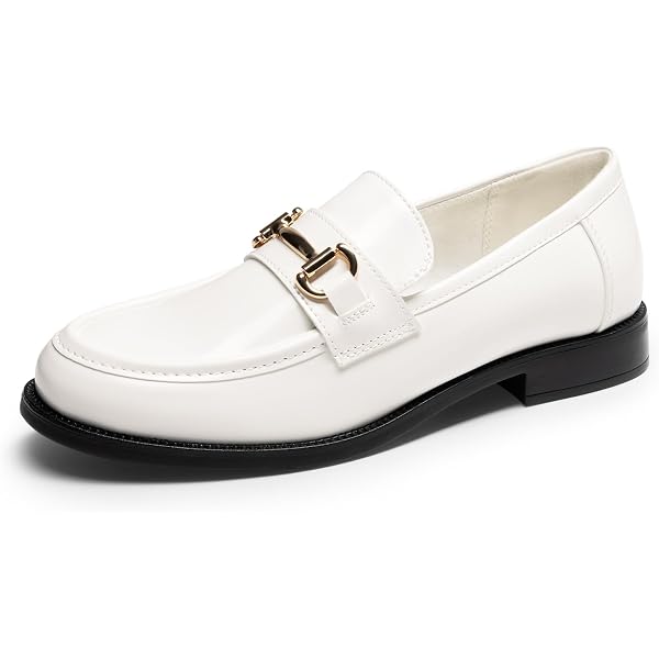 FOWT Black/White Men Stylish Round Toe Slip On Comfortable Loafers Low Heel Shoe Amazon.com: TAYGUM Men main image 2