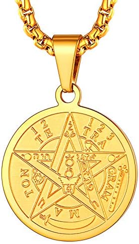 Pentacle Of The Sun Talisman ソロモンの鍵 シールネックレス ゴールドメッキ ステンレススチール ソロモンシールペンダント お守りジュエリー メンズ レディース ギフトボックス ゴールド Ayudarmundagroup Com