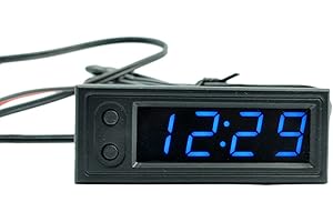 Riloer Car Thermometer, 3 in 1 Digital Display LCD Screen, Blue Light
