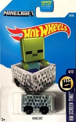 Hot Wheels 2017 HW Screen Time Minecraft Minecart 24/365