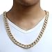 Davieslee Mens Womens Necklace Chain Hiphop Iced Out Curb Cuban Gold Plated w/ Clear Rhinestones Necklace 24inch