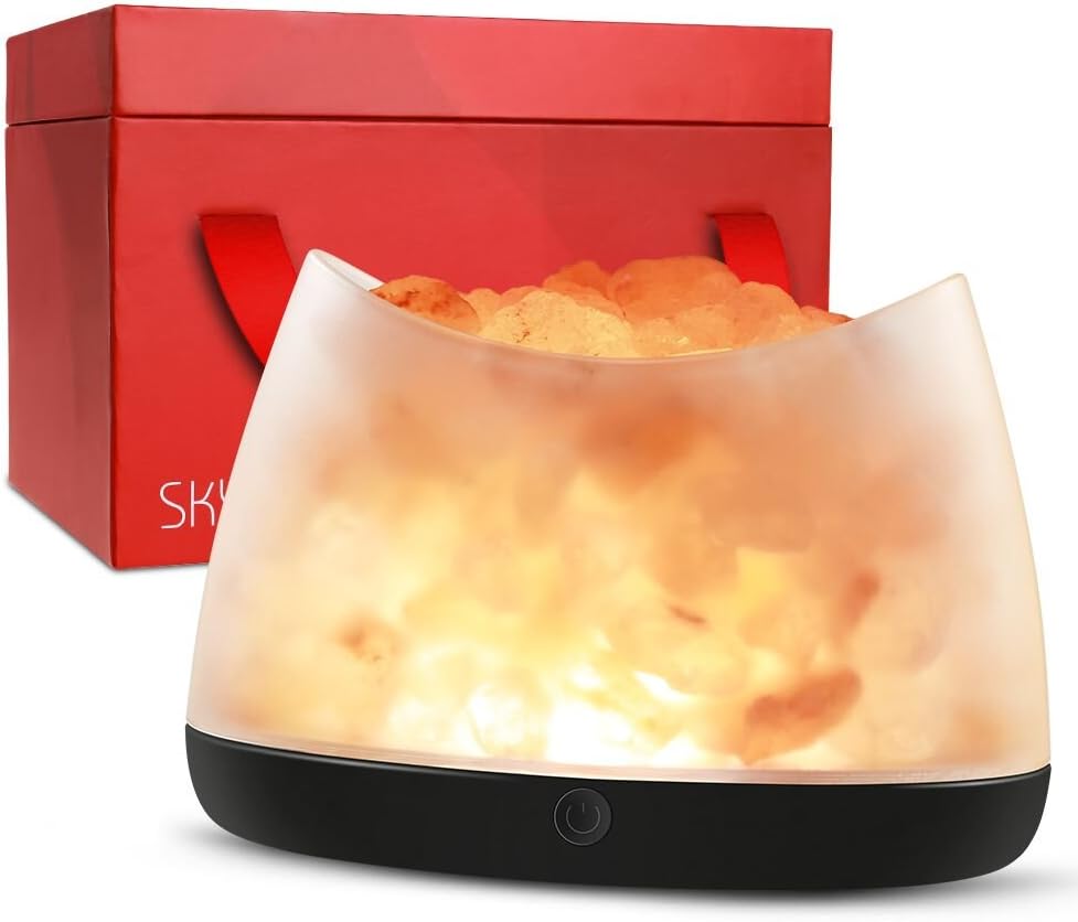 Himalayan Salt Lamp Adjustable Brightness Smooth Calming Lamp, Packed Gift Ready, Best Gift for Mom