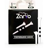 Zario Plastic Golf Tees 3 1/4 Inch Combo with Par 3 Short Golf Tees 1 1/2 inch - Near Unbreakable - 4 Prong with Height Marker Stripes - Many Colors