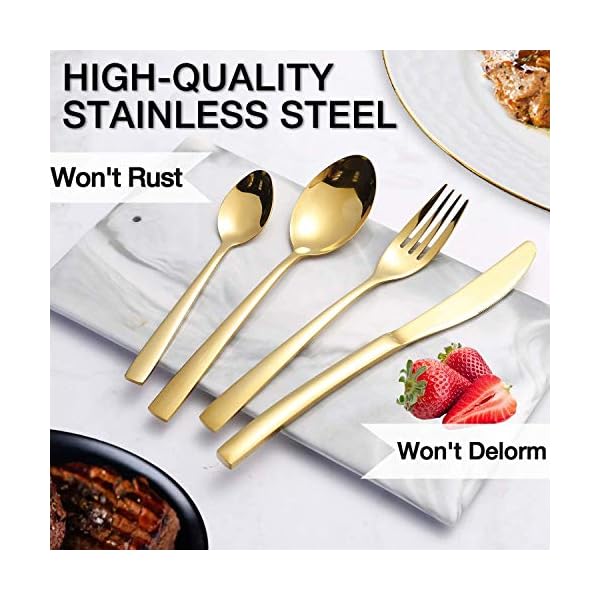 Gold-Cutlery-Set-Elegant-Life-24-Piece-Flatware-Set-Stainless-Steel-Silverware-Sets-Mirror-Polishing-Tableware-Sets-Multipurpose-Use-for-Home-and-Kitchen-for-6-Gift-Box-Gold Gold Cutlery Set, Elegant Life 24-Piece Flatware Set, Stainless Steel Silverware Sets, Mirror Polishing Tableware Sets, Multipurpose Use for Home and Kitchen for 6, Gift Box (Gold)
