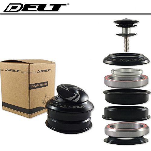 Shoptourismkit 1set 1-1/8" MTB Mountain Road Cycling Fixed gear Bike Bicycle Threadless Headset Spacers Caps For 28.6 X 44X30mm 2 Bearings (Black)