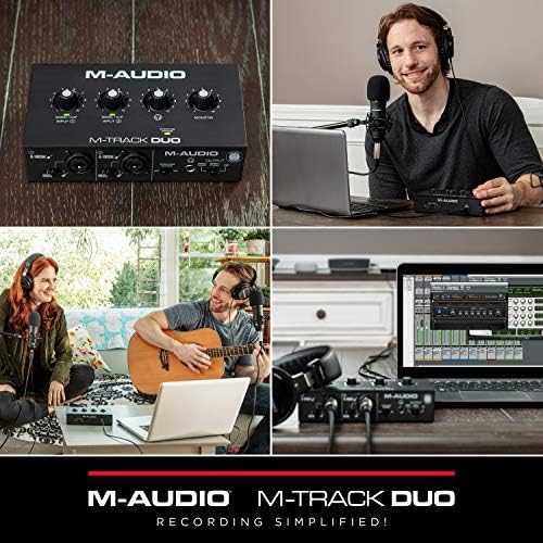 Compact audio interface with dual monitor capabilities, featuring a duo line for monitoring.