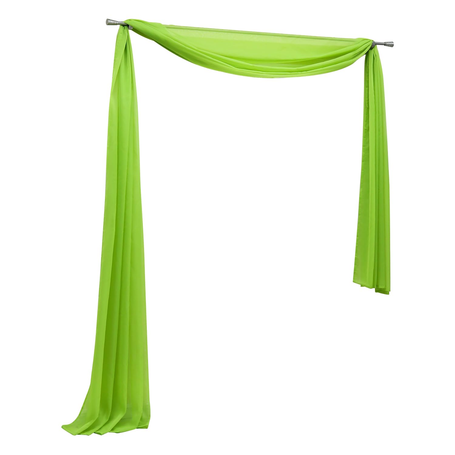 Yujiao Mao Plain colour voile hand bow scarves valance decorative curtains green W x L 140 x 600 cm