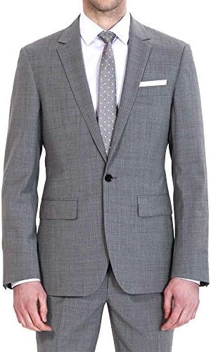 HBDesign Mens 2 Piece 1 Button Notch Lapel Slim Trim Fit Business Suite