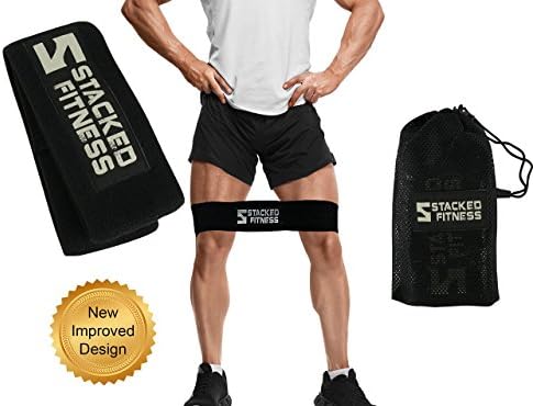 STACKED fitness Hip Circle Hip Resistance Band by Best Abductor Resistance Band - Improved Form Hip Sling Band Circle for Squats, Deadlifts, Lunges, Stretching, CrossFit, PT (S/M)