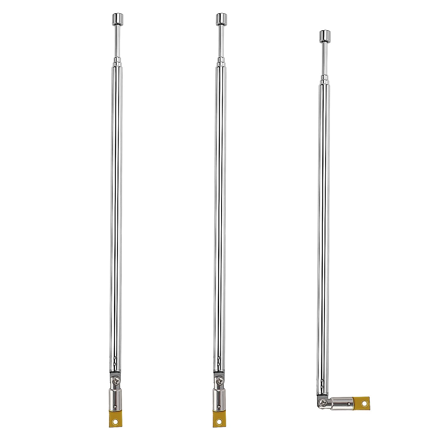VooGenzek 3 PCS 65cm 4 Section Replacement Telescopic Aerial Antenna, DAB FM Antenna Replacement, Portable Radio Antenna, for DAB AM/FM Stereo Reception
