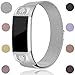 Maledan for Fitbit Charge 2 Bands, Stainless Steel Milanese Loop Metal Replacement Accessories Bracelet Strap with Magnet Lock for Fitbit Charge 2 HR, Silver, Small