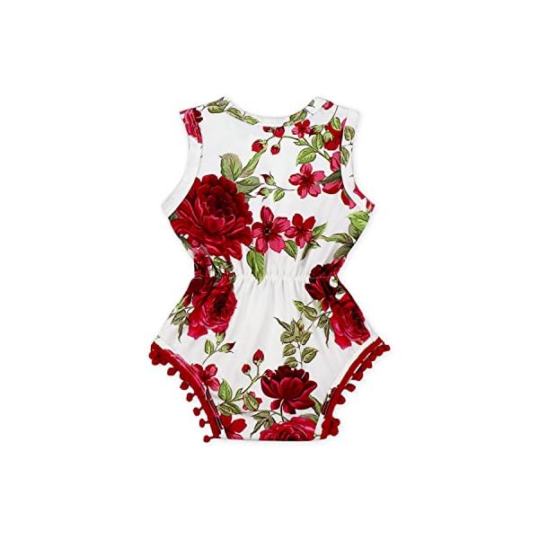 Anbaby Baby Girls Floral Ruffles Romper Long Sleeve & Sleeveless One-Pieces Bodysuit Floral Outfits - Image 4