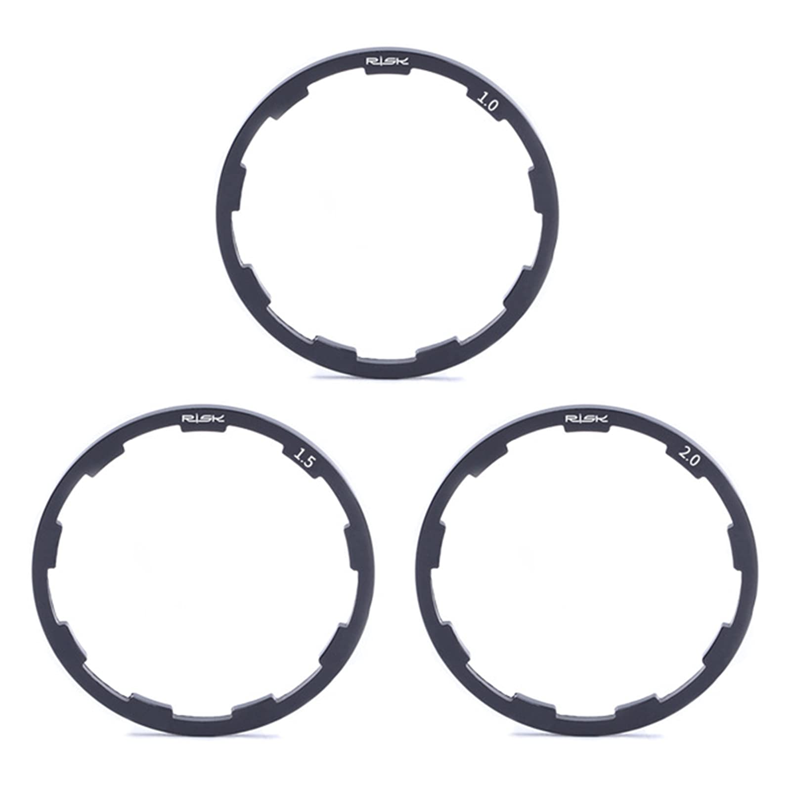 SacJkt Bicycle Flywheel Freewheel Washers, Cassette Flywheel Hub Spacer, 3 PCS Aluminium Alloy Bottom Bracket Washer for Mountain Road Bike(1/1.5/2mm)