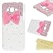 Galaxy Grand Prime Case,Samsung G530H Case - Mavis's Diary 3D Handmade Bling Cute Pink Bow with Shiny Crystal Sparkle Diamonds Gems Lovely Clear Cover Hard PC Case for Samsung Galaxy Grand Prime G530
