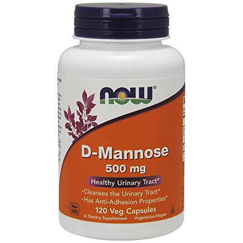 NOW D-Mannose 500 mg - 120 Veg Capsules (Pack of 4)