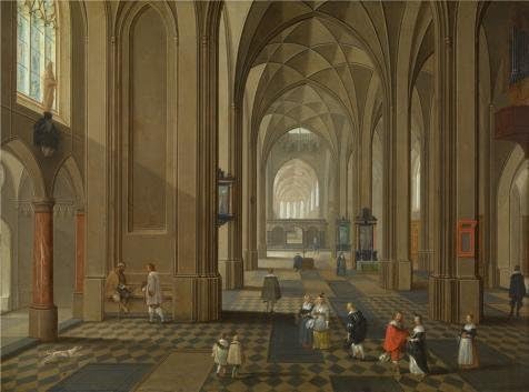 'Pieter Neefs I- Interior Of A Church, First Half Of 17th Century' Oil Painting, 12x16 Inch / 30x41 Cm ,printed On Perfect Effect Canvas ,this High Definition Art Decorative Prints On Canvas Is Perfectly Suitalbe For Wall Art Decoration And Home Gallery Art And Gifts