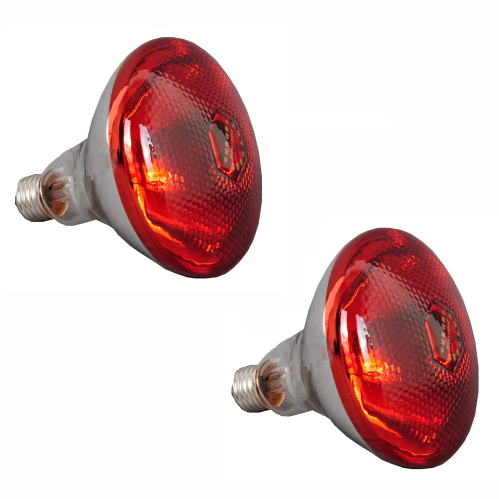 ANCLLO 2Pcs 150W Red Light Bulb Near-Infrared Heating Lamp Replacement for Swine and Poultry