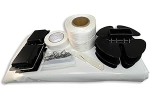 COMPLETE PACKAGING PRODUCTS Small Boat White Shrink Wrapping Kit for 12-24' Long Boats. Includes 17' x 31', 4 Vents, 3 End Caps, Woven Strapping, Buckles, 2" Shrink Tape and 3 end caps