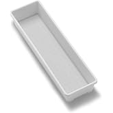 madesmart Classic 13 x 4 Long Storage Bin, White | non slip feet, rounded corners, open compartment, soft grip lining, utensils tools supplies, office craft items, woman owned
