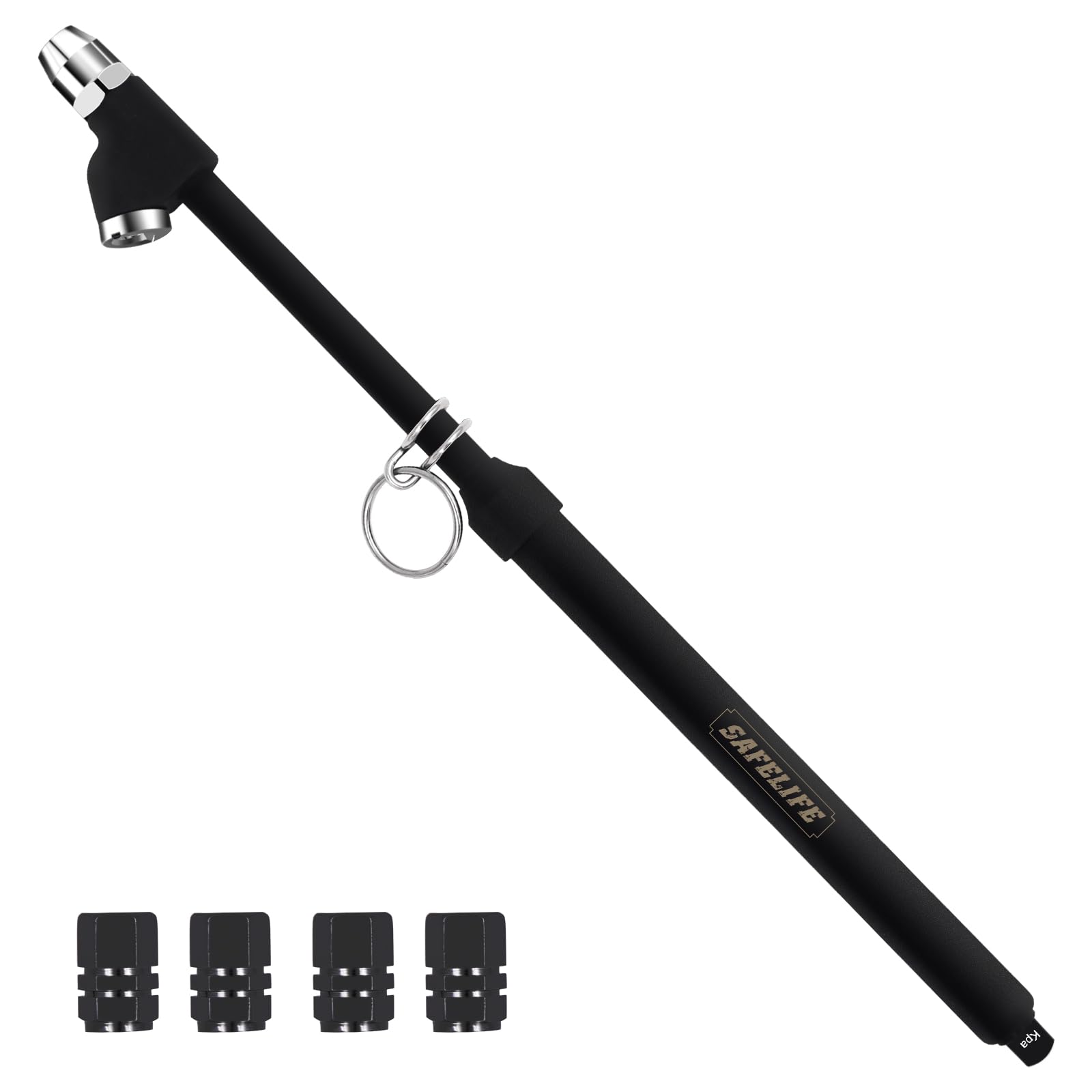 Photo 1 of SAFELIFE Tire Pressure Gauge Heavy Duty Air Pressure Tire Gauge, Straight-on Foot Dual Head Chucks, Frosted Black, 10-150PSI 100-1000KPa for Semi Truck Car RV Van (1)