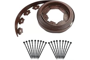 COBARYEN Landscape Edging Border 20ft Garden Edging Kit Plastic Edging for Landscaping with 20 Stakes 1 Connectors for Garden, Grass, Yard, Lawn Edging 2in Tall