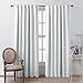 NICETOWN Living Room Darkening Curtain Panels - (Greyish White Color) W52 x L95, 2 PCs, Back Tab/Rod Pocket Room Darkening Window Treatment Draperies