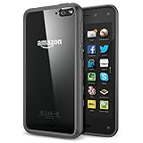 Fire Phone Case, Spigen® [AIR CUSHION] [+Screen Shield] Amazon Fire Phone Case Bumper ULTRA HYBRID Series [Gunmetal] Clear Back Panel Protective Bumper Case with 4-Point Rear Guard + Air Cushion Technology Corners + Full HD Japanese Screen Protector for Amazon Fire Phone (2014) - ECO-Friendly Packaging - Gunmetal (SGP11011)