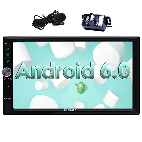 EinCar Android 6.0 Car Stereo Double Din 7'' Touch Screen Car Radio Receiver In Dash GPS Navigation Head unit with Bluetooth WiFi AM/FM External Microphone Mirror Link + Free Backup Camera