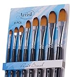 SALE! The Best Artist Paint Brushes - 8 Filbert Brushes PLUS Four Mini Palettes for Acrylics, Oil & Face Painting and Watercolors by Artists Specialty Shop