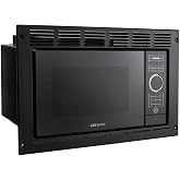 RecPro RV Microwave Trim Kit for RPM-5, Black Built-In Frame | 0.9 Cu Ft Capacity, 900W Cooking Output, 6 Express Cook Presets, 10 Power Levels, Child Lock Safety Setting