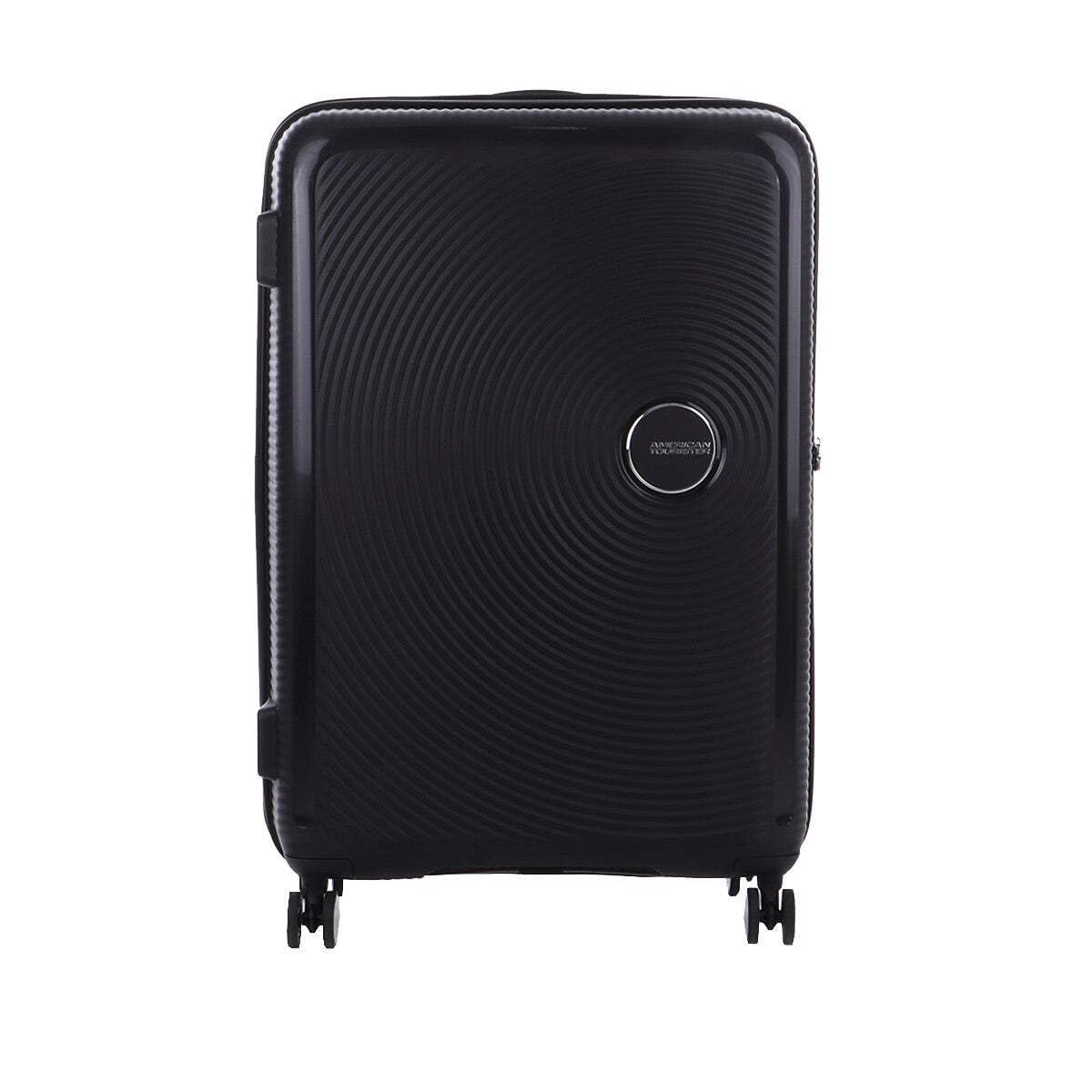 American Tourister Soundbox - Hard Shell Suitcase 77 cm Large - Trolley Suitcase with 4 Wheels, TSA Lock, Expandable & Light - 97/110 L - Black (Bass Black) โ image 1