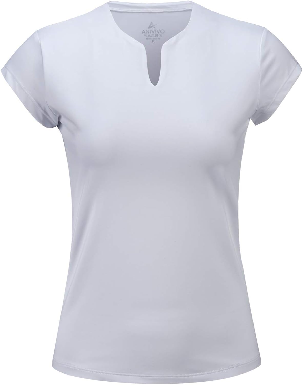 ANIVIVO Tennis Shirts for Women Short Sleeves, Solid Golf T Shirts V-Neck Running Shirts : Clothing