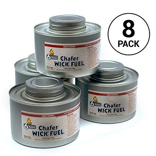 8 pk Chafing dish fuel cans, Chafer fuel 6 hour warmers, Safe canned heat fuel for chafing dish,
