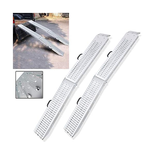 LZQ 2 x Faltbare Auffahrrampe Klappbare Laderampen 400 kg/Paar max Faltrampe für Moto und Zugangsrampe 180 x 22.5X 4.5cm…