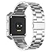 JETech Fitbit Blaze Watch Band, Stainless Steel Band Strap for Fitbit Blaze Smart Fitness Watch - for Both Large and Small Size (Silver) - 2241