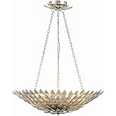 Crystorama Broche 6 Light Antique Silver Chandelier