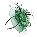 ACTLATI Fascinators Hat for Women Tea Party Headpiece Wedding Cocktail Flower Mesh Feathers Hair Clip 20s Flapper Fascinators