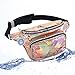 Shiny Neon Fanny Bag for Women Rave Festival Hologram Bum Travel Waist Pack (Champagne)