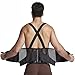 Back Brace with Suspenders/Shoulder Straps - Light & Breathable - Lumbar Support Belt for Lower Back Pain - Posture, Work, Gym - Neotech Care Brand - Black Color - Size L