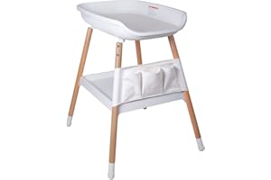 Beberoad Love Baby Changing Table – Adjustable Height Nursery Changing Station with Soft Pad, Organizer & Large Storage Shelves – Diper Table for Newborns & Infants (White)