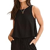 IDEALSANXUN Womens Linen Tank Tops Spring Summer Relaxed Fit Sleeveless Shirts