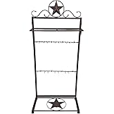 BestGiftEver Rustic Western Boot Rack with Star Decoration – Metal Free-Standing Cowboy Boot Storage and Organizer for Boots, Hats, and Accessories