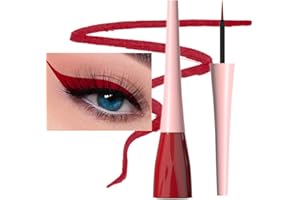 evpct 1Pcs Dark Red Liquid Eyeliner Waterproof Dark Red Eye Liners for Women, Eyes Wing Eyeliner Stamps Shapes Colored Eyeliner delineador de ojos a prueba de agua contra el agua blanco para ojos