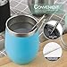 Polarduck Wine Tumbler Cup Coffee Mug: 12oz Travel Insulated Tumbler with Lid & Straw, Stainless Steel Vacuum Double Wall-Gift for Women, Men, Mom, Dad, Friend (Blue)