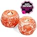 Natural Himalayan Salt Lamp. Hand Carved with Elegant Wood Base (Candle Holder)