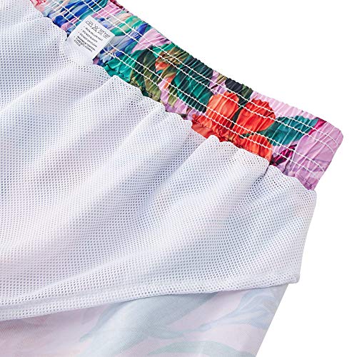 Mens Tropical Hawaiian Flamingo Swim Trunks Quick Dry Beachwear Board Shorts with Mesh Lining XXL - Thumbnail 5